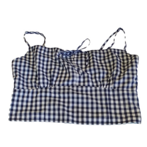 2/25 NWT Gingham Blue White Check Crop Top  by Abercrombie and Fitch Size S